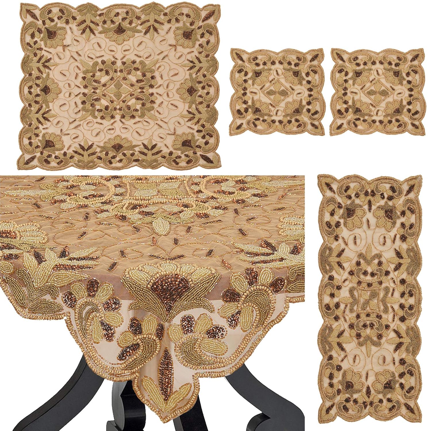 Best Beaded Table Runner Gold