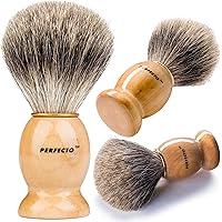 Perfecto 100% Original Pure Badger Shaving Brush. Engineered for The Best Shave of Your Life.for All Methods,Safety Razor,Dou