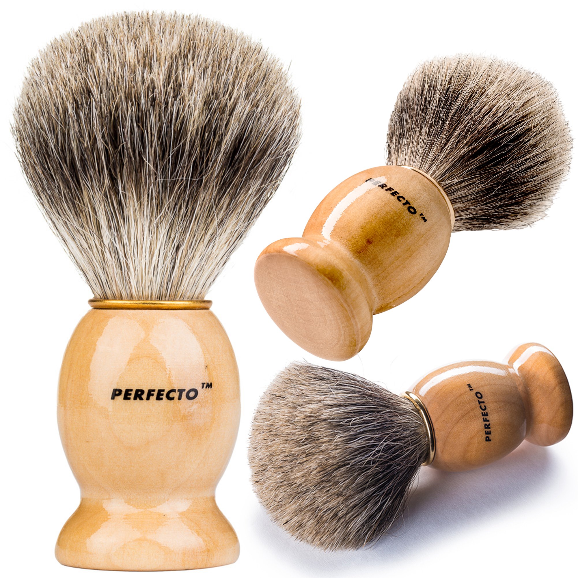 Perfecto 100 Original Pure Badger Shaving Brush. Engineered for The