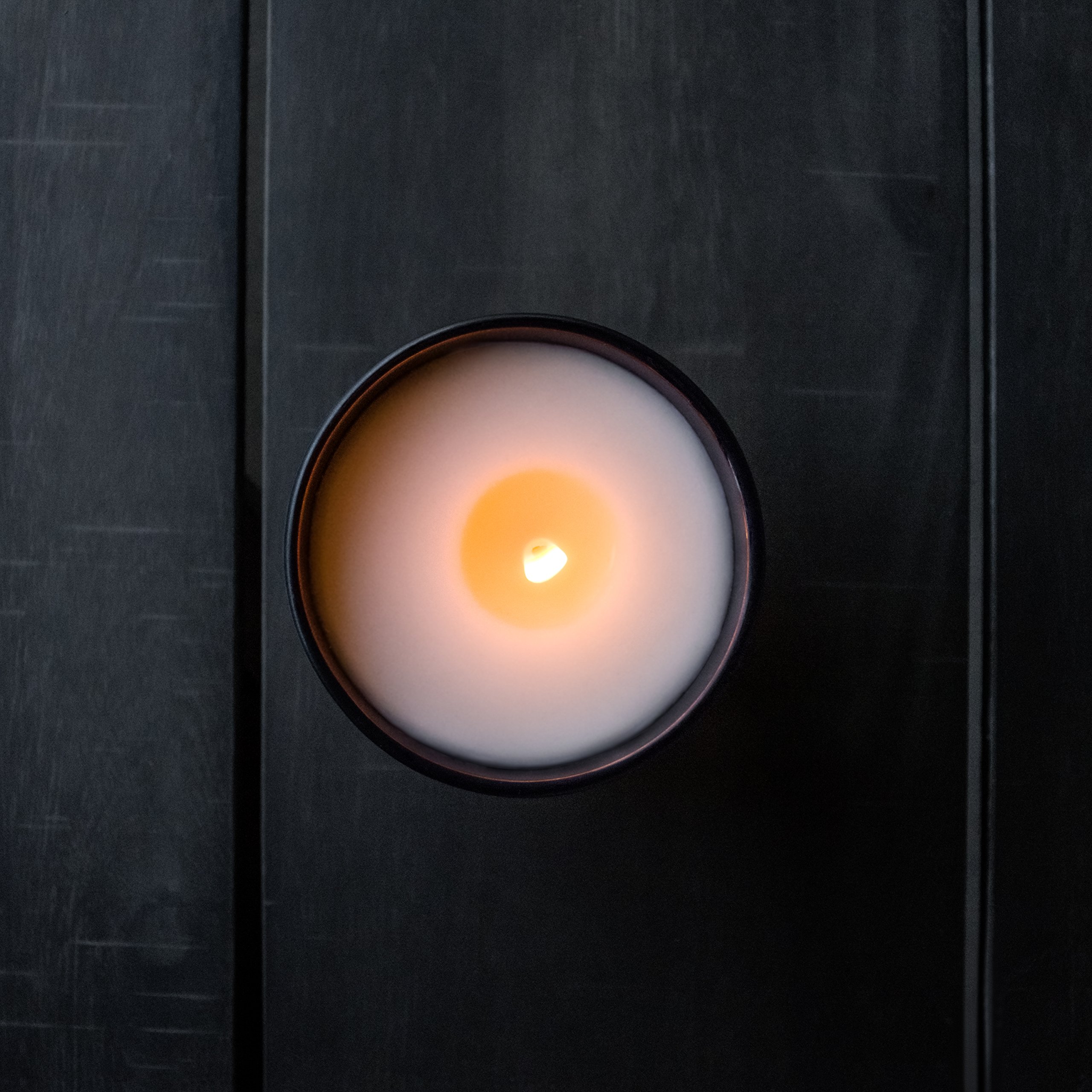 Soy Scented Candle Natural Rose & Sandalwood Strong Fragrance Matte Black Glass for Charity