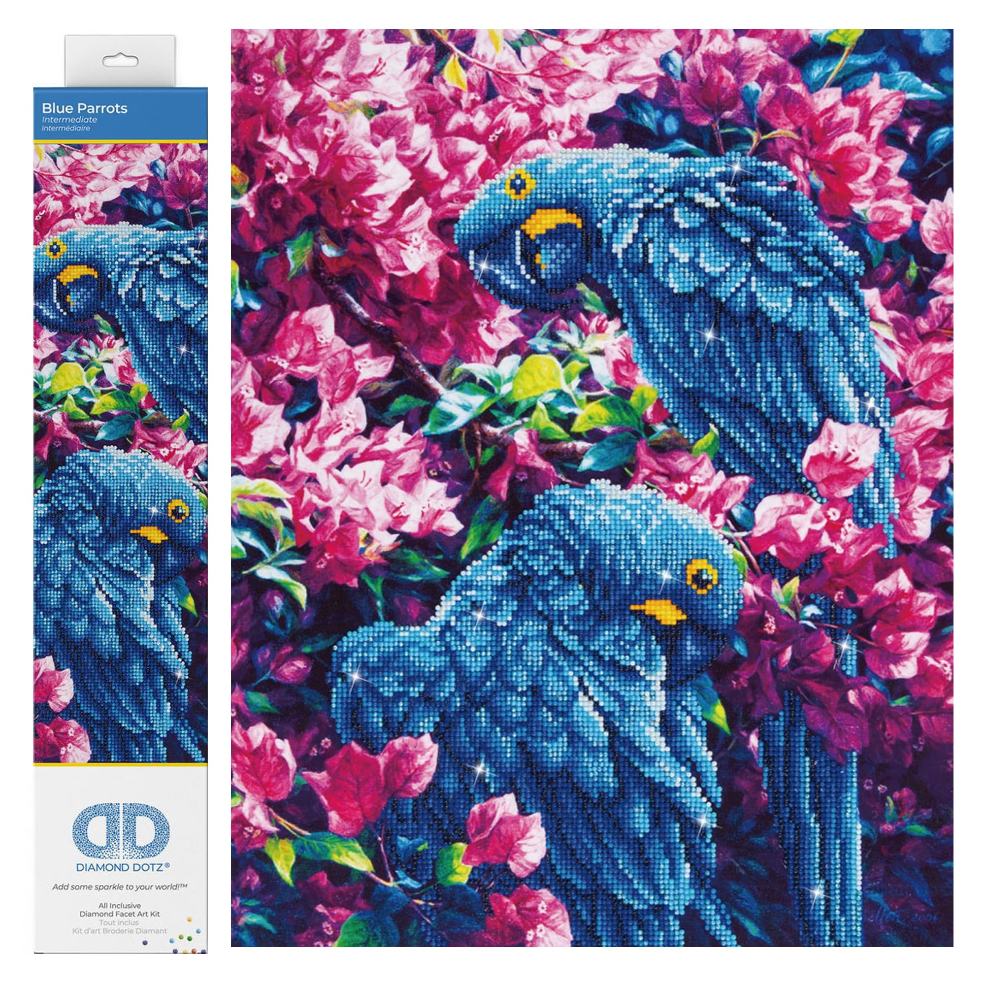 Diamond Dotz (DD10.002) 42 x 52 cm Diamond Embroidery Facet Art Kit Blue Parrots