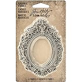 Tim Holtz Idea-ology Baroque Frames 2-Pack, 2.25 x 3 Inches Each, Antique Nickel Finish (TH93267),Silver