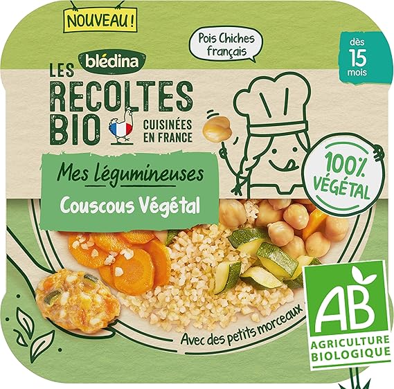 Bledina Les Recoltes Bio Repas Bebe Bio Des 15 Mois Couscous Vegetal 1x250g Amazon Fr Epicerie