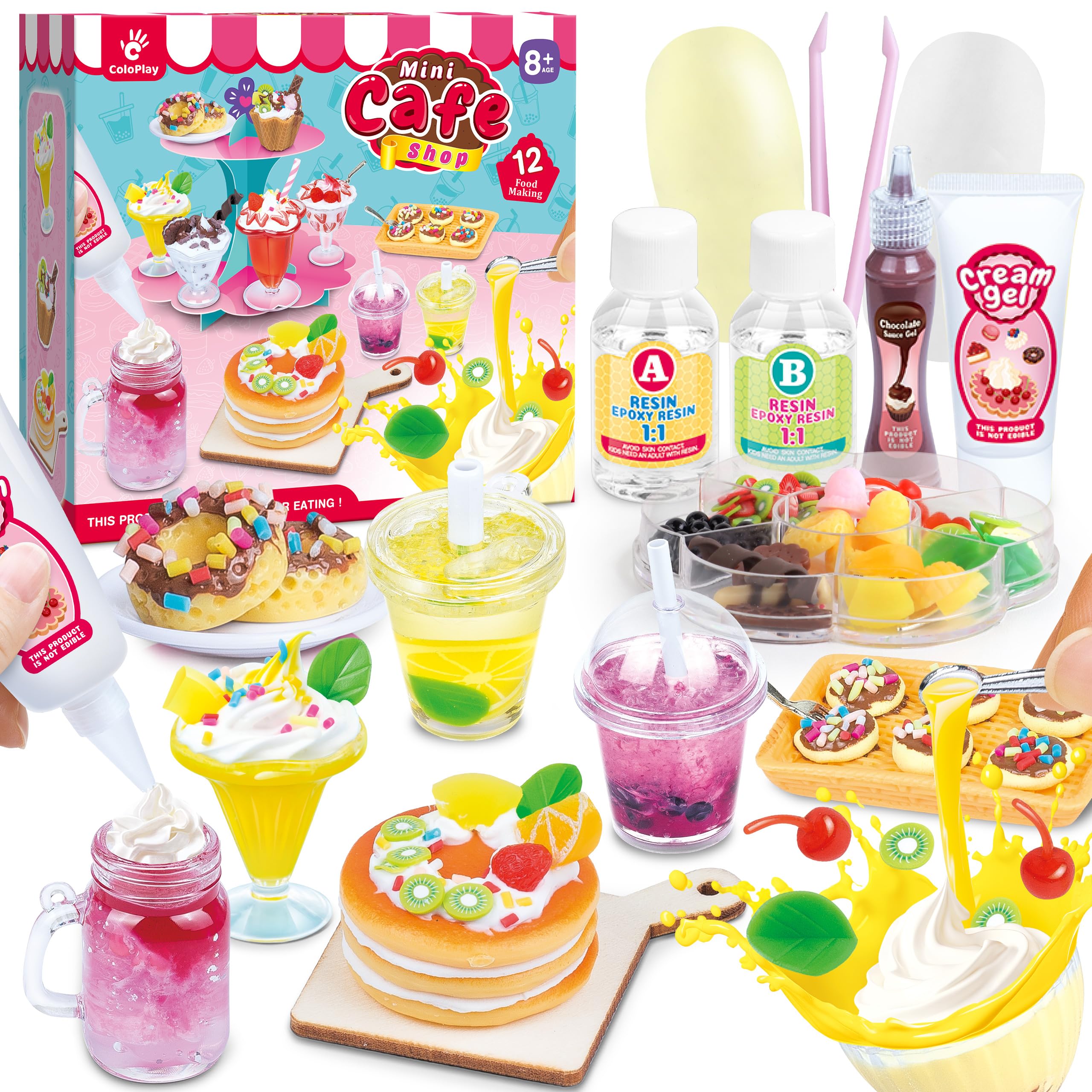 Photo 1 of 12 Making Miniature Food Toys Set, DIY, Resin Play, NOT Edible, Kitchen Mini Pretend Play Food Set for Kids Age 8-13, Birthday for Girls, 8 9 10, Make Your Food