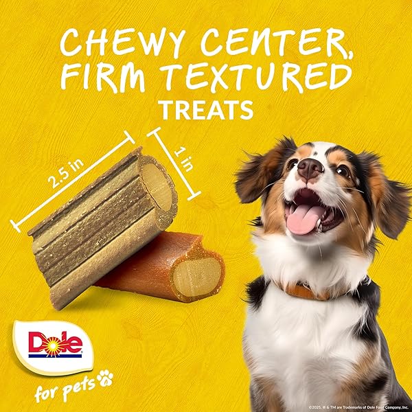 DOLE FOR PETS FRESHLY FETCHED DOG CHEWS, ASSORTED BANANA & PUMPKIN FLAVOR DOG TREATS, 7OZ | FLAVORED WITH REAL VEGGIES, NO WHEAT, CORN, SOY, ARTIFICIAL FLAVORS, COLORS, OR PRESERVATIVES