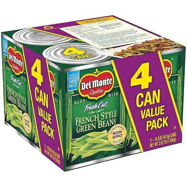 DEL MONTE FRESH CUT BLUE LAKE FRENCH STYLE GREEN BEANS, 14.5 OZ. CAN, CANNED VEGETABLES (PACK OF 4)