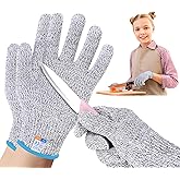 HANDLANDY Cut Resistant Gloves for Adult & Kids, Food Grade Anti-Cut Safety Gloves for Cooking Mandolin Meat Cutting Fishing