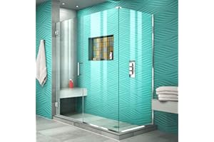 DreamLine Unidoor Plus 60 in. W x 30 3/8 in. D x 72 in. H Frameless Hinged Shower Enclosure in Chrome, SHEN-24600300-01
