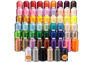 New brothreads - All 60 Assorted Colors of Huge Spool 5000M Polyester Embroidery Machine Thread for Commercial and Domestic E