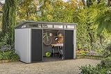 Keter Artisan 11x7 Resin Outdoor Storage Shed Kit Grey Black Garden Tools Patio view 3