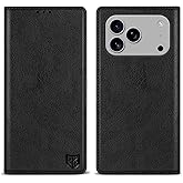ZZXX for iPhone 17 Pro Max Wallet Case with [RFID Blocking] Card Slot Stand Strong Magnetic Leather Flip Fold Protective Phone Case for iPhone 17 Pro Max Case Wallet(Black-6.9 inch)