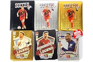 LATHEROK 2024-25 Soccer Trading Cards: 33 Exclusive Collectible Cards! Suprise Pack in Black, Gold & Silver. Each Pack Has Unique Cards. Collect Them All and Uncover Rare Gems