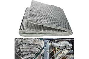 Exhaust Heat Shield Wrap - Aluminum Fiberglass Automotive Muffler Insulation Armor, 12"x24" Sheet for Exhaust Pipe, Motorcycl