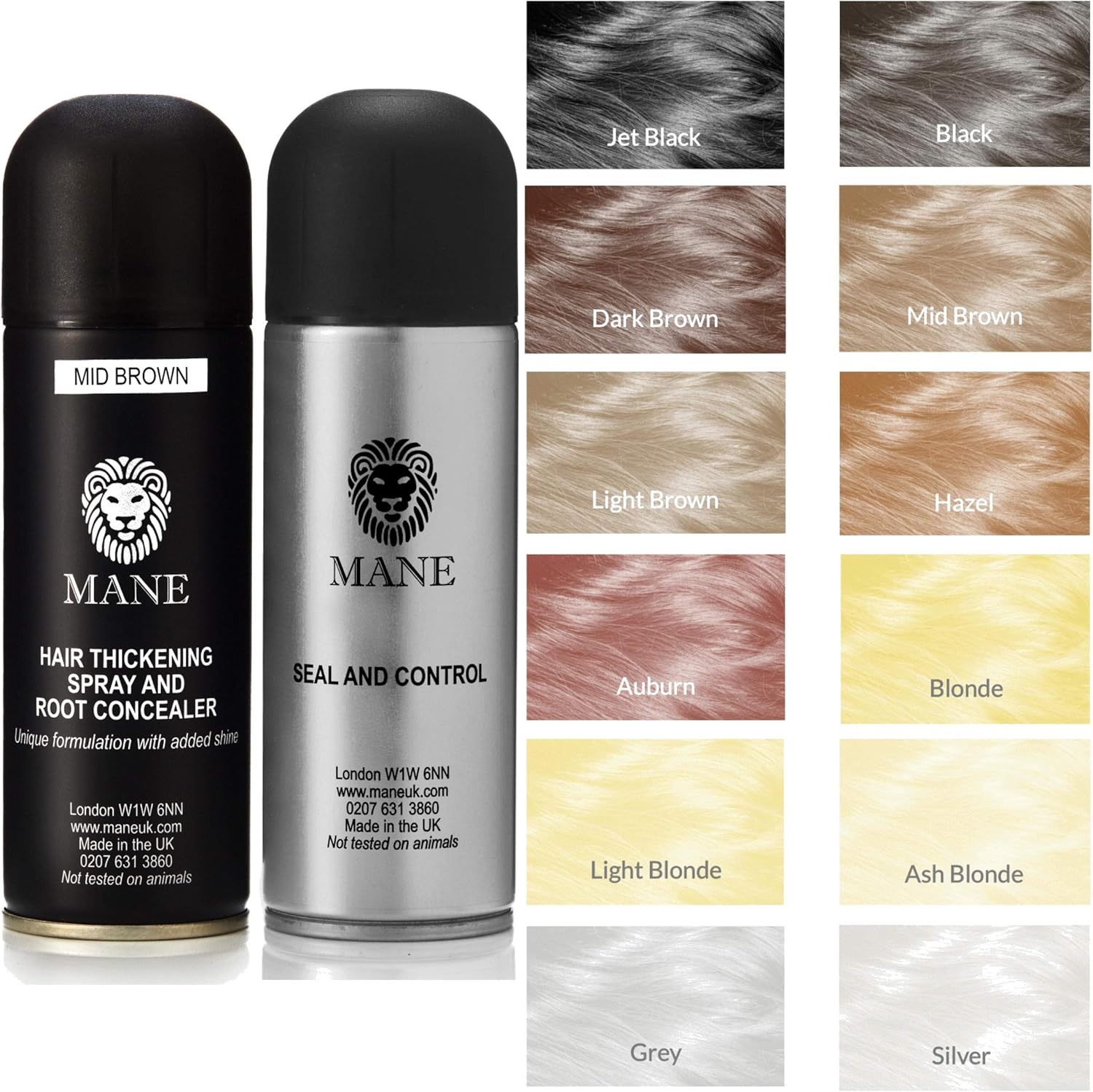 Mane Hair Thickening Spray BLACK 200 ml with a Seal and Control direct