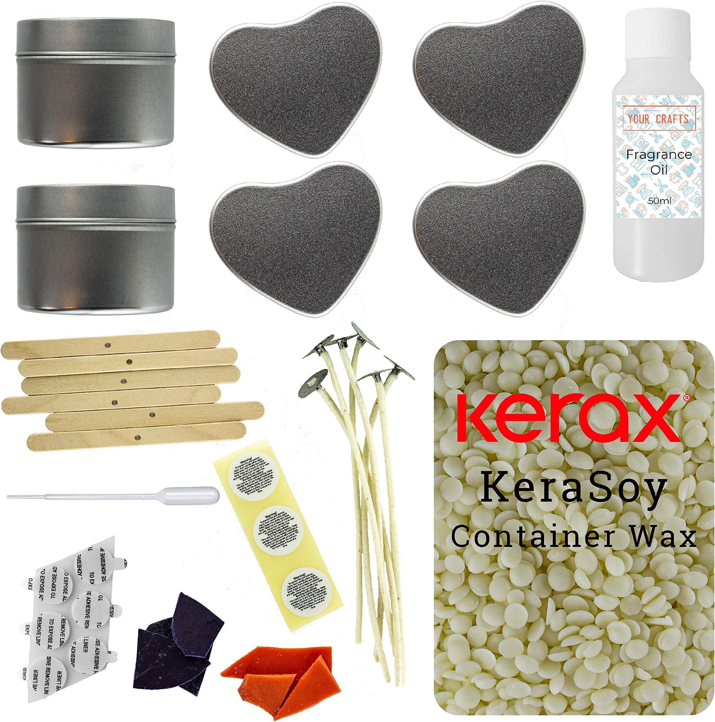 Your Crafts 6 Tin Candle Making Kit - Make 6 Soy Container Candles - Refill (Christmas Time)