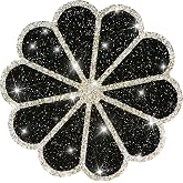 Washable Waterproof Diamond Circle Placemats for Round Tablescape Decor for Dinner and Kitchen Bling Placemats for Weddings &amp; Special Events (Black)