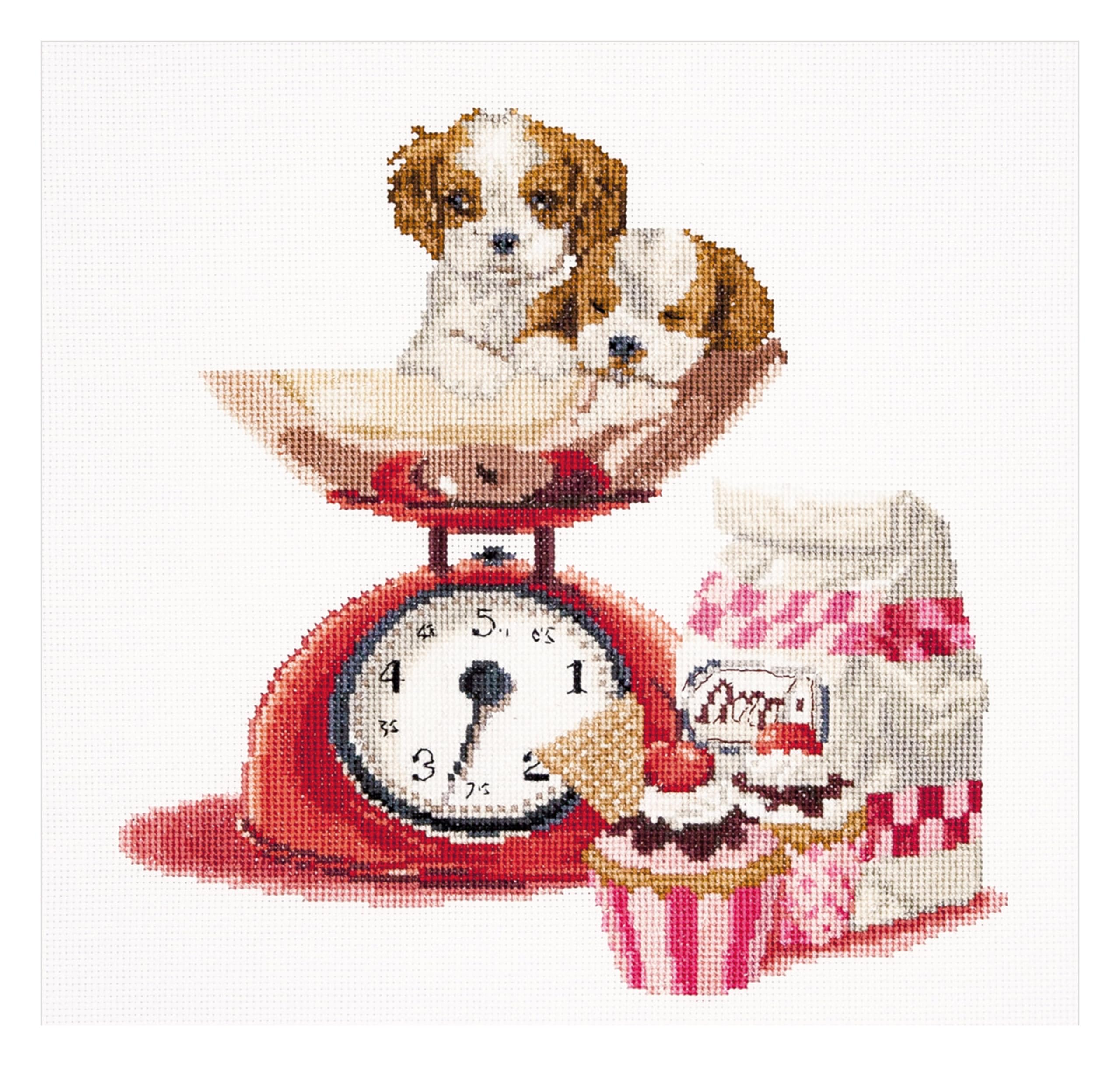 Thea Gouverneur - Counted Cross Stitch Kit - Baking Puppy - Aida - 16 Count - for Adults - 741A