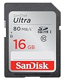 SanDisk SDSDUNC-016G-GN6IN Ultra Tarjeta de memoria SDHC de 16 GB (hasta 80 MB/s, Clase 10)