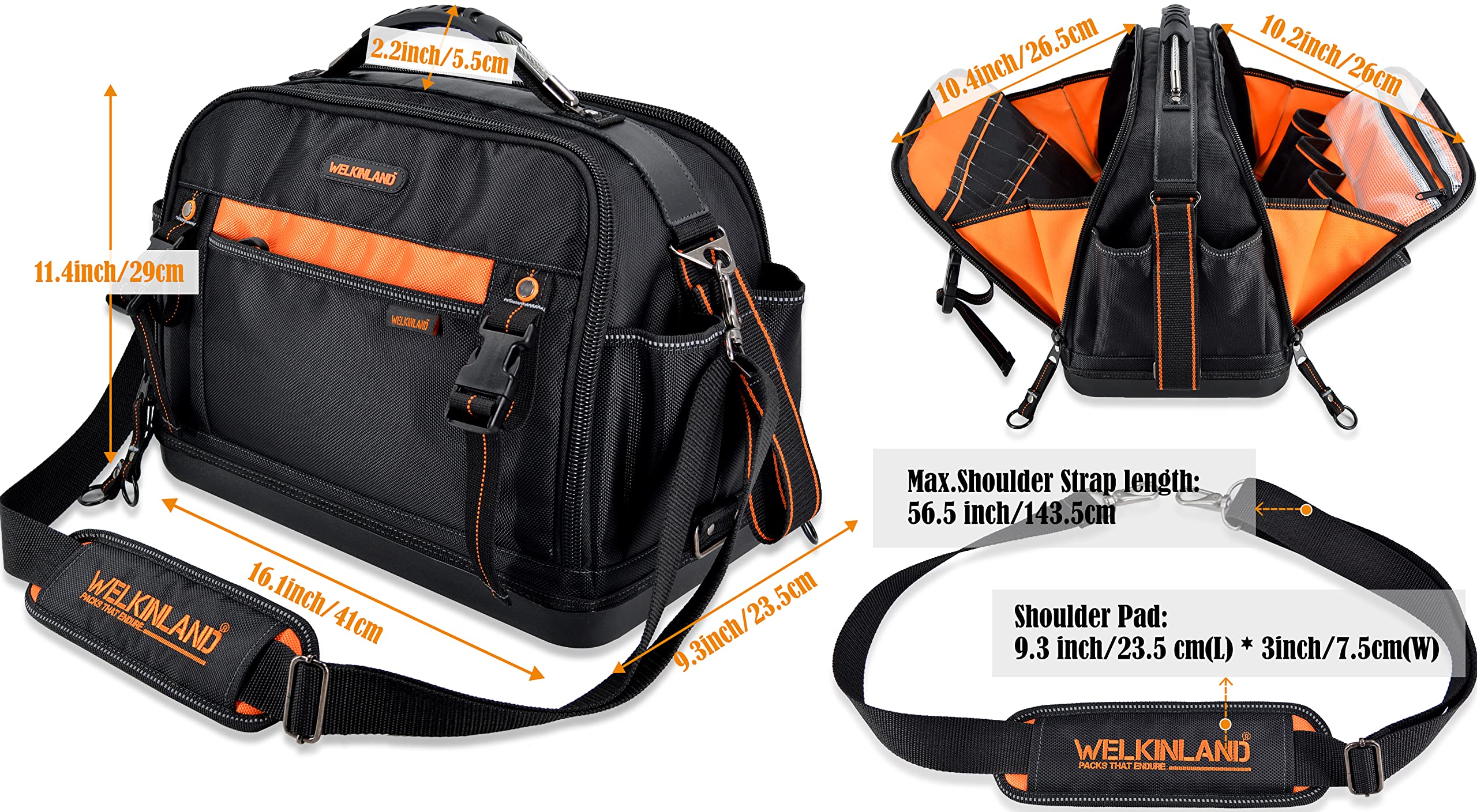 WELKINLAND 42-Pocket Tool Organizer - HVAC & Electrician's Waterproof Tool Tote