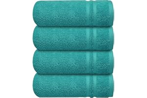 Infinitee Xclusives 100% Turkish Cotton Hand Towels 16 x 30 inches Pack of 4 – Ultra Soft and Highly Absorbent Hotel Quality Hand Towels - Teal