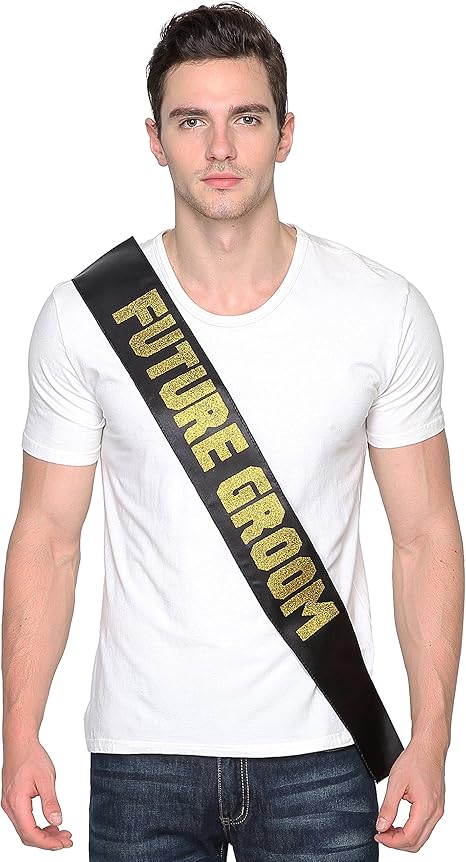 Black Satin Future Groom Sash Bachelor Party Sash Groom Sash