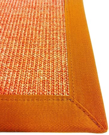 Sisal Teppich Bordurenteppich Natur Faser Orange Terra 55 61
