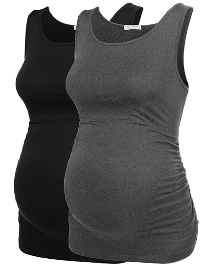 UNibelle Umstandstop Stilltop Schwangerschaft Mama Kleidung Hals Sleeveless Tops Frauen Solide Seite Rüschen Weste Umstandsmo