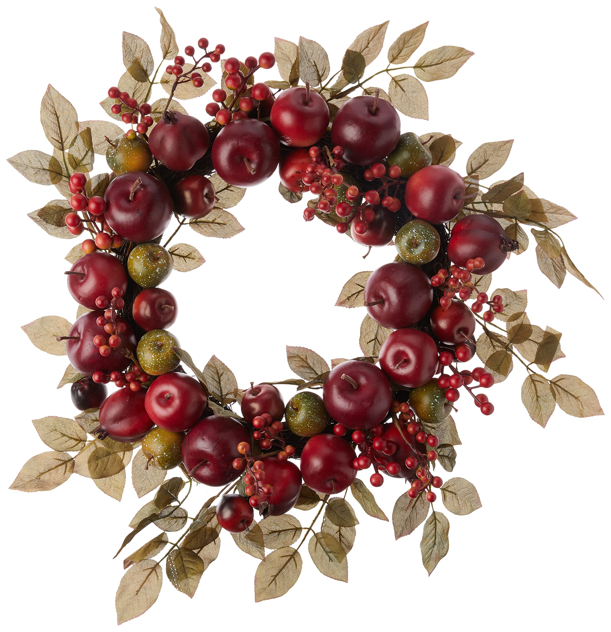 Photo 1 of (see all images) Worth Imports 24" Apple Pomegranate Wreath On Natural Twig Base Home Decor Accents