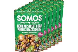 SOMOS Mexican Street Corn Pinto & Black Beans | Gluten Free, Non-GMO, Vegan Ready-to-Eat Microwavable Meals - Healthy & Plant Based Convenience - Perfect for Quick, Healthy Dining | 10oz (Pack of 6)