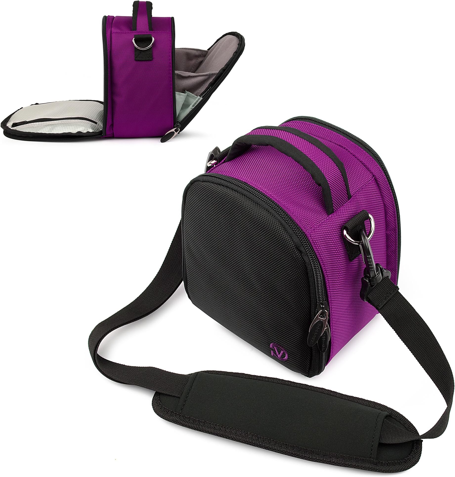 Vangoddy Laurel Magenta Plum Purple with Luxury Woven Lining Nikon Digital Camera System Case for: Nikon 1 V1, Nikon 1 J1, Body Only or with Nikkor Lens