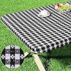 Spotjoy Rectangle Picnic Table Cloth, Waterproof