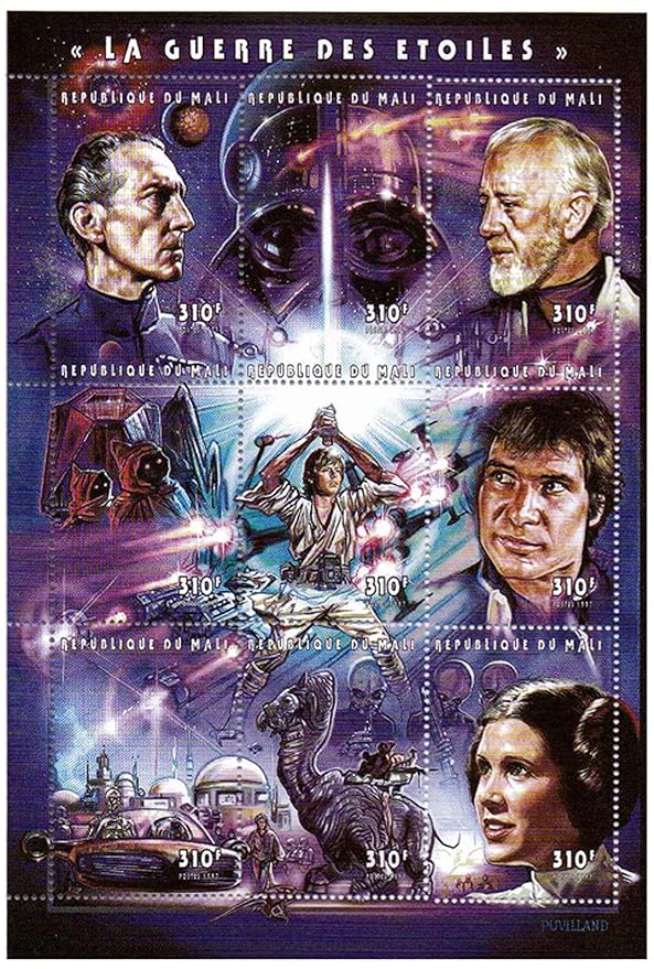 Star Wars stamps Star Wars 9 stamps. Mint and never mounted stamp