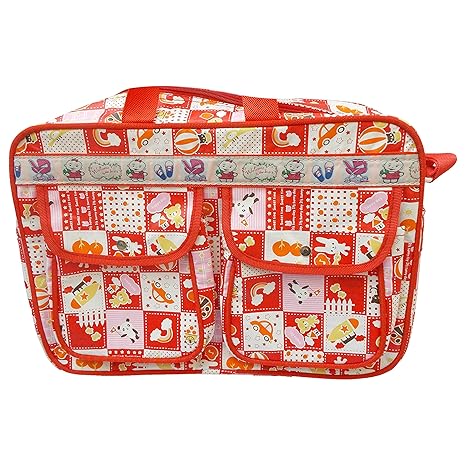 Glitter Collection Mumy and Baby Bag Water Proof specious Design Diaper and Nappy Changing Bag Water Prof 2frontpktred01