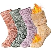 AMENLAN Kids Heated Hiking Socks Winter Children Thick Soft Warm Thermal Snowboarding Boy Girls Insulated Socks 4 Pairs