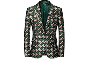 UNINUKOO Mens Blazer Jacket Plaid Slim Fit Casual Party Prom Ligthweight Sport Coat Suit Separates