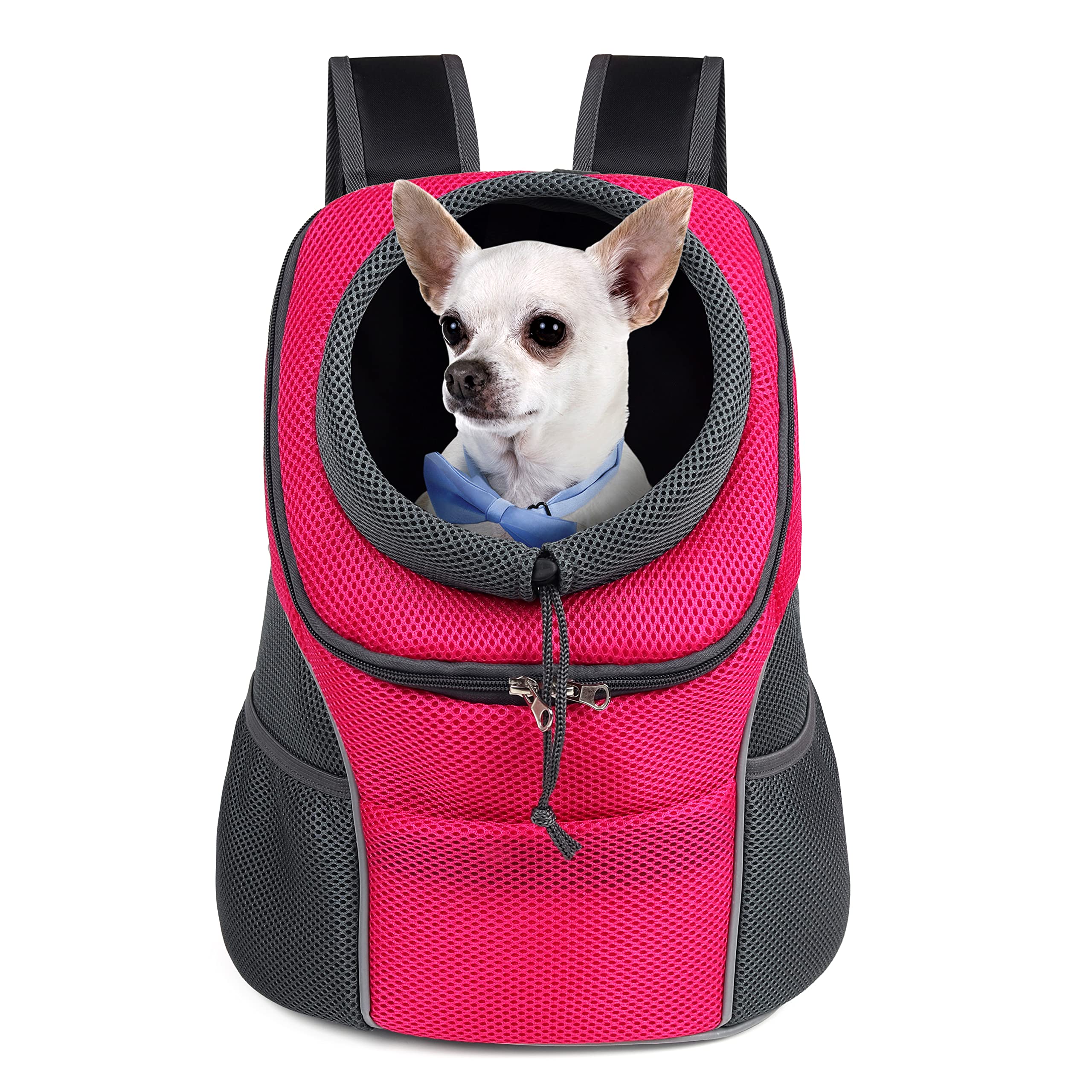 Photo 1 of WOYYHO Pet Dog Carrier Backpack with Storage Pockets Small Dog Front Backpack Adjustable Straps Dog Backpack Breathable Dog Front Carrier with Safety Belt for Travel Hiking Cycling Outdoor Use