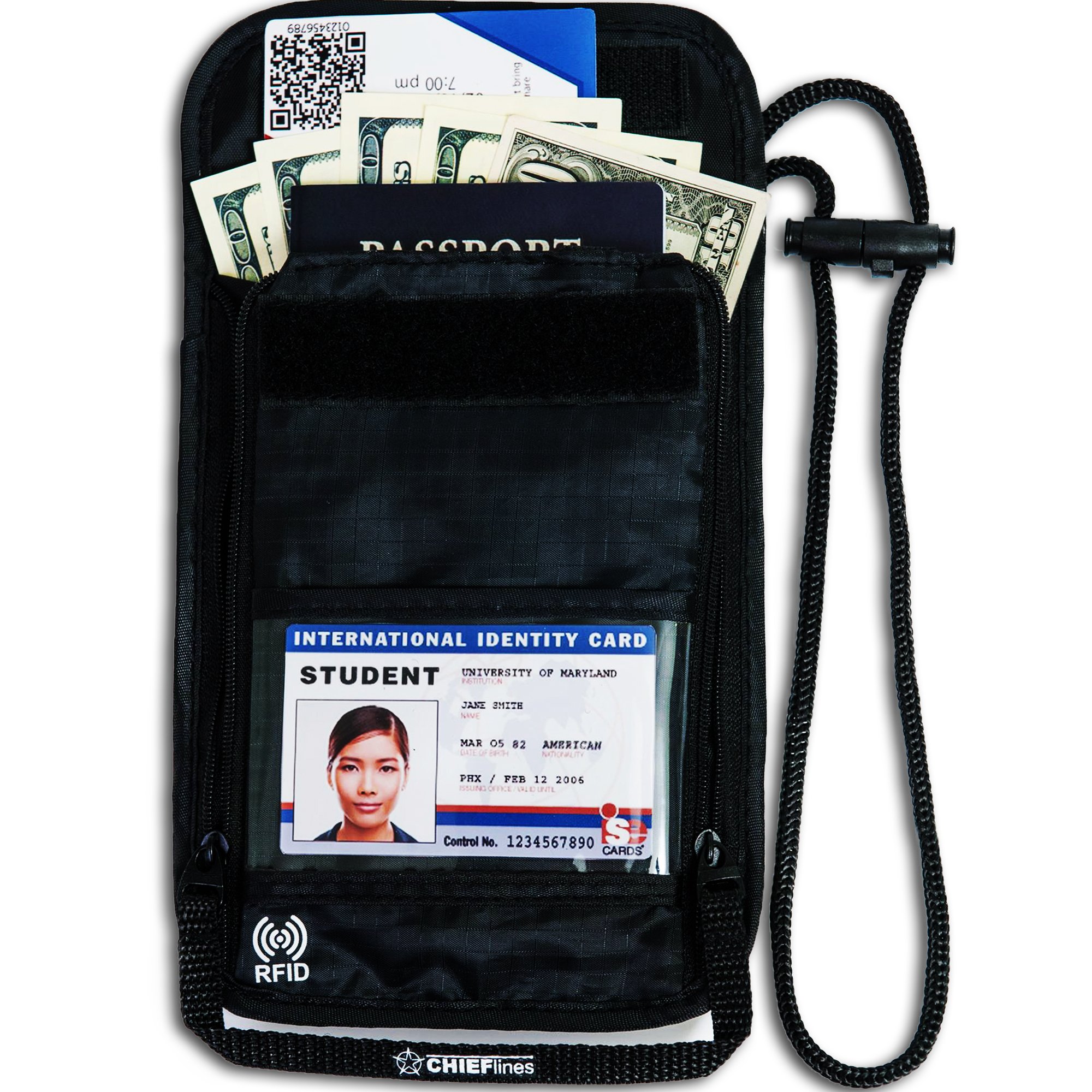 Travel Wallet-holder-Neck Pouch-Anti-Theft-RFID Blocking-Traveling Accessories