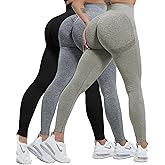 CHRLEISURE Workout Leggings Sets for Women, Gym Scrunch Butt Butt Lifting Seamless Leggings 3 Piece