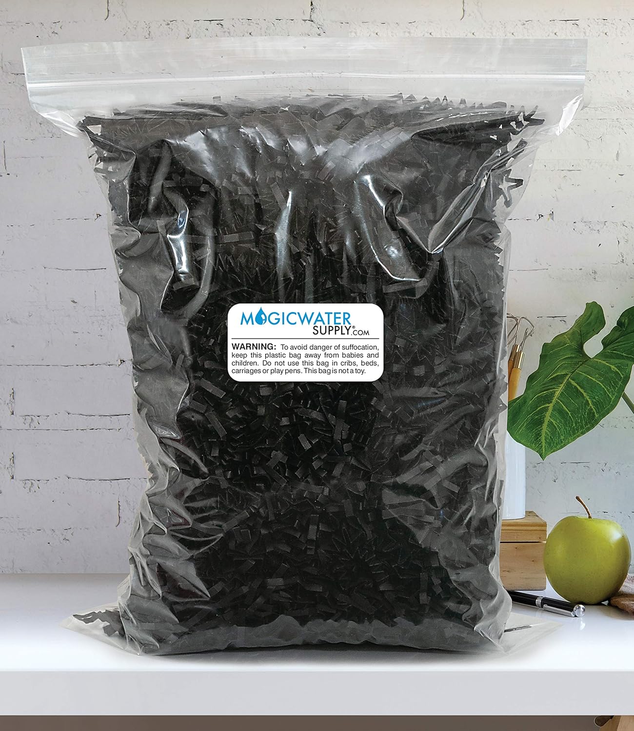 Crinkle Cut Paper Shred Filler (1 LB) for Gift Wrapping & Basket Filling - Black | MagicWater Supply: Home & Kitchen