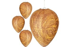 MOOD LAB Wasp Nest Decoy - 4 Pack - Hanging Fake Wasp Nest