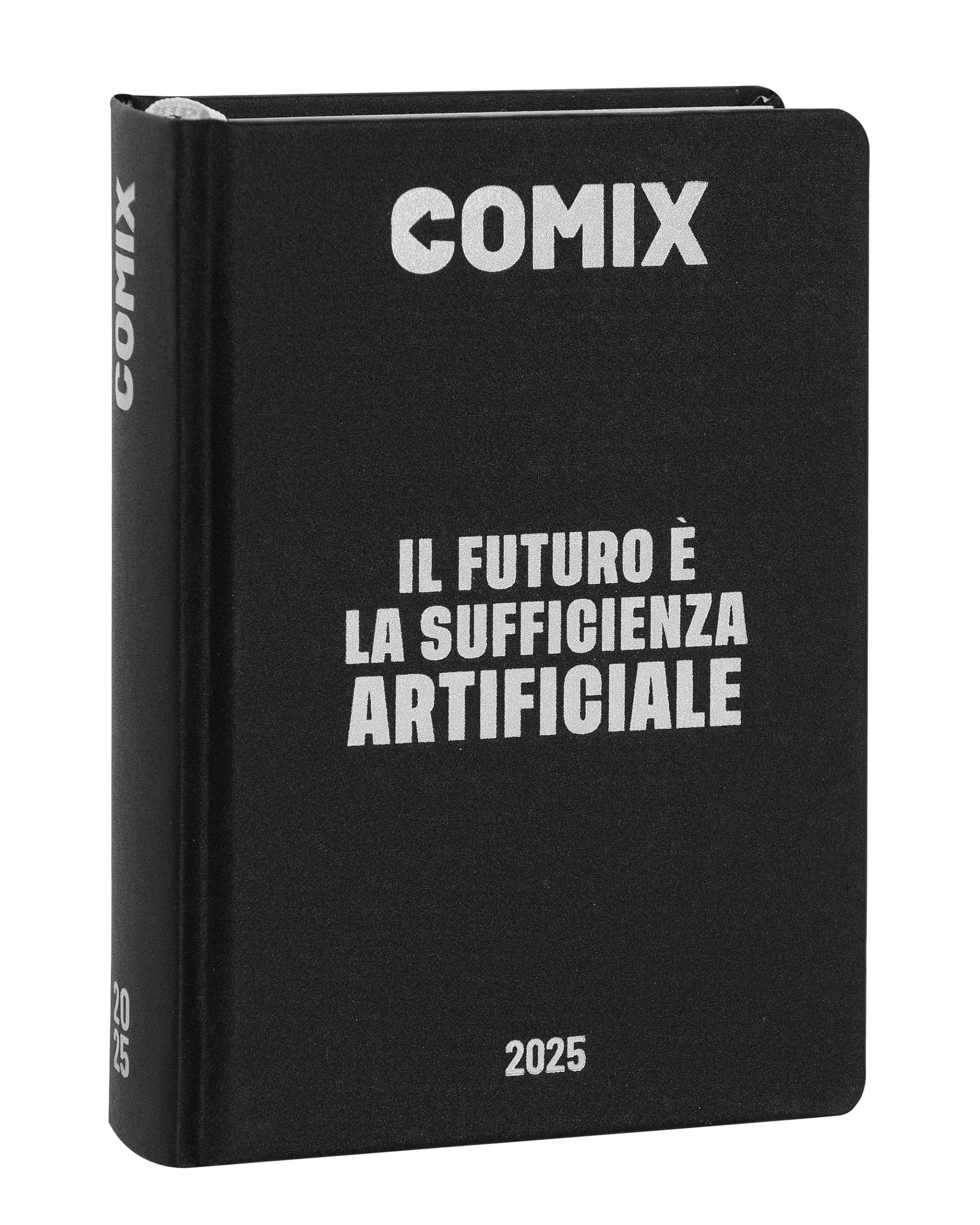 COMIX - Mignon Plus 16 Month Daily Diary, School Diary 2024-2025 for Boys and Girls, with Hardcover, Ideal for High School, 9 x 12.5h cm, Black and Silver