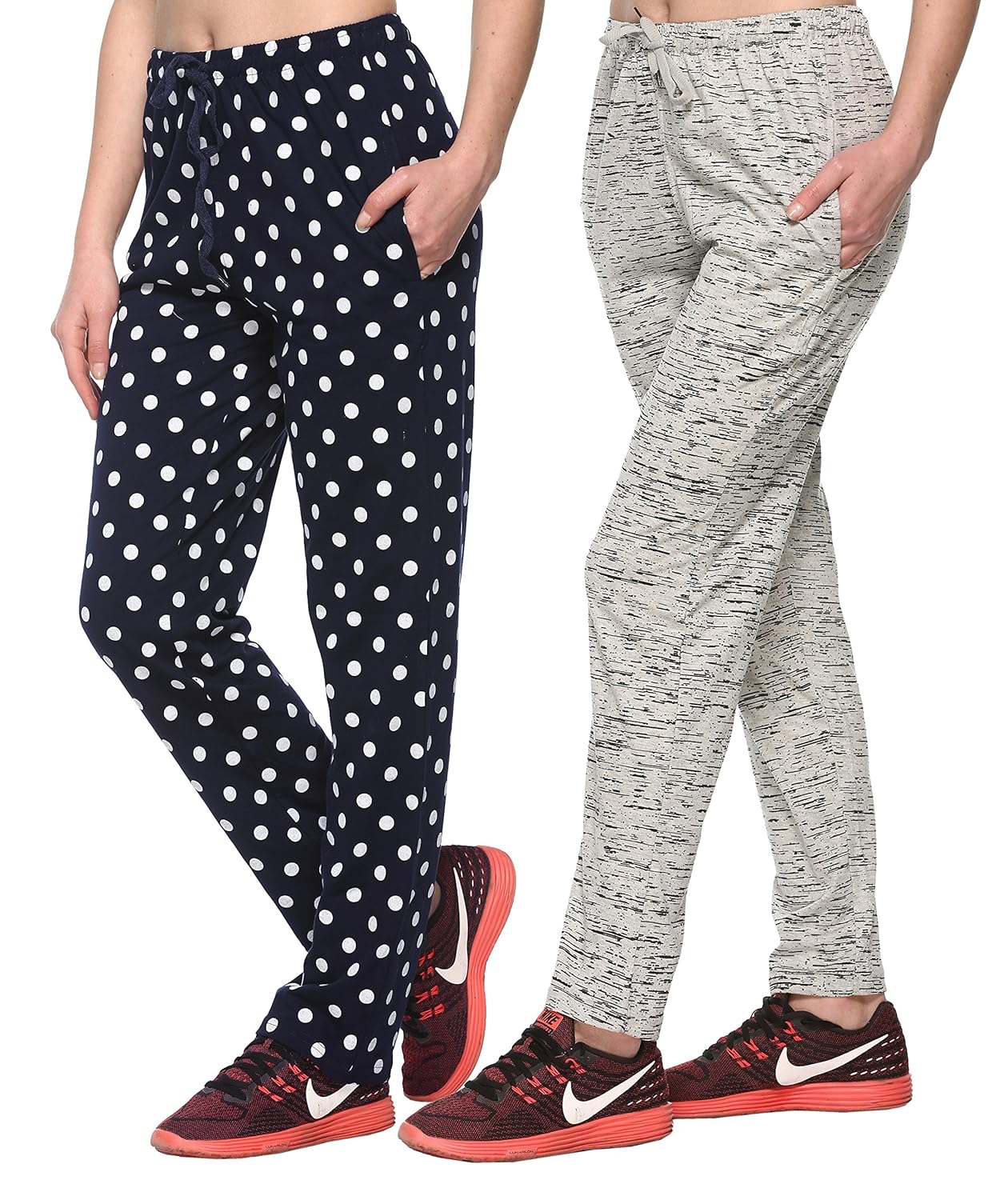 shaun women's cotton track pants (pack of 2)