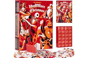 DYMUCHI Halloween Advent Calendar 2024 Jigsaw Puzzles, 24 Day Halloween Countdown Calendar Puzzles, Nightmare Before Christmas Advent Calendar, 1000 Pieces Halloween Christmas Advent Calendar Puzzles Gift for Kids Adults