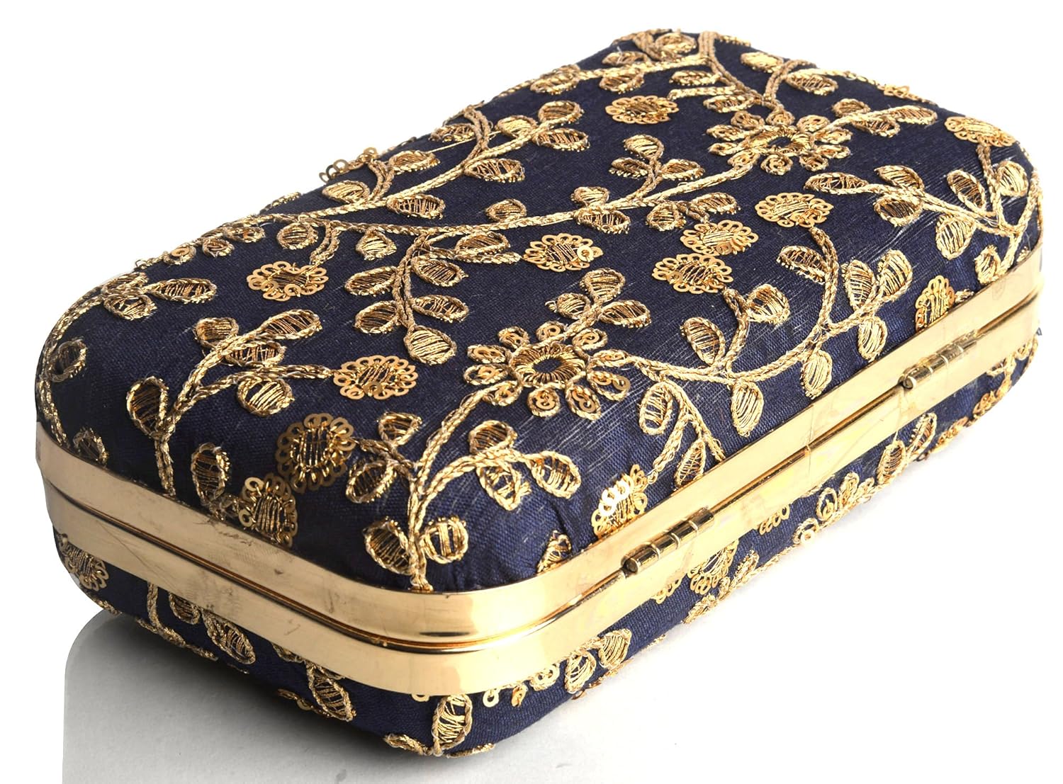 mammon women's bridal clutch with sling (6.5x4x4 inches)