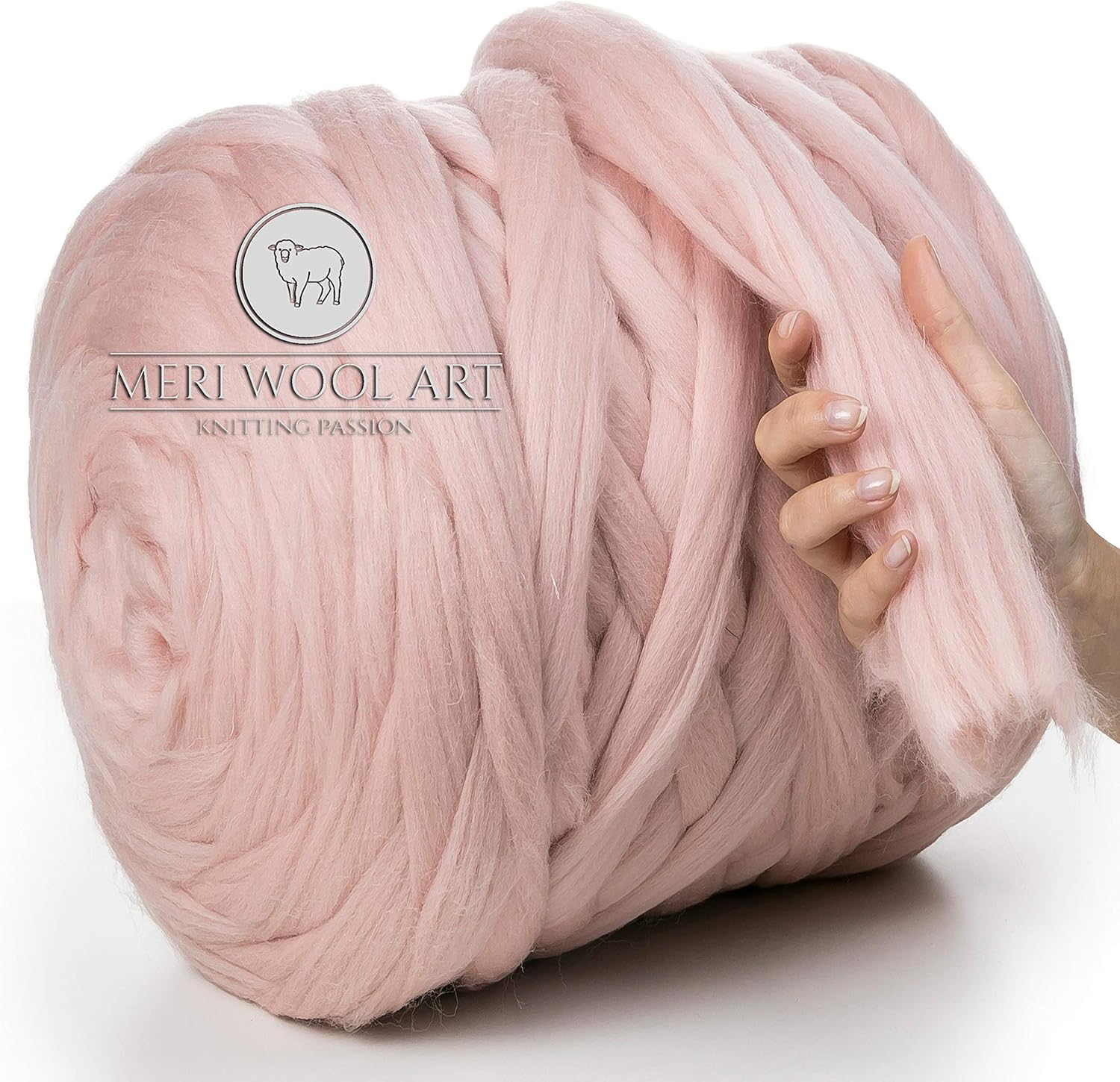 MeriWoolArt 100 Merino Wool Chunky Yarn Super Soft 25 Micron Extra Thick 45 cm , Arm