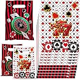 50Pcs Casino Themed Plastic Bags Las Vegas Plastic Candy Bag Poker Party Snack Bags Casino Theme Birthday Party Decorations