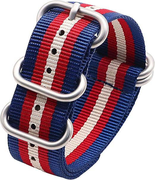 Bracelets de Montres en Nylon Haut de Gamme avec des Anneaux en Acier