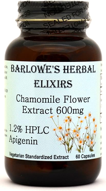Amazon Com Chamomile Extract 1 2 Apigenin 60 500mg Vegicaps Stearate Free Bottled In Glass Free Shipping On Orders Over 49 Health Personal Care