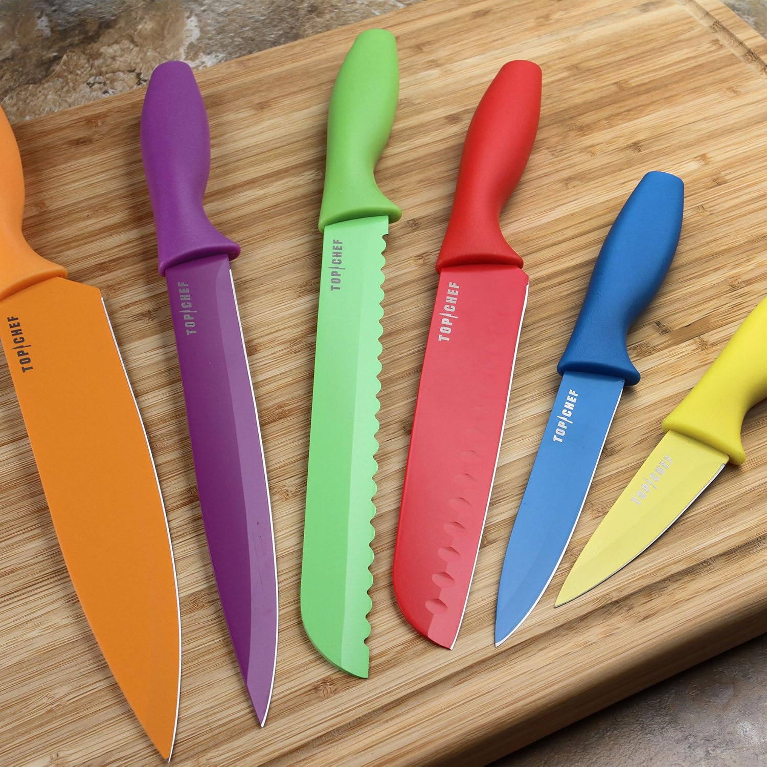 Amazoncom Top Chef 6 Piece Professional Grade Colored Knife Set