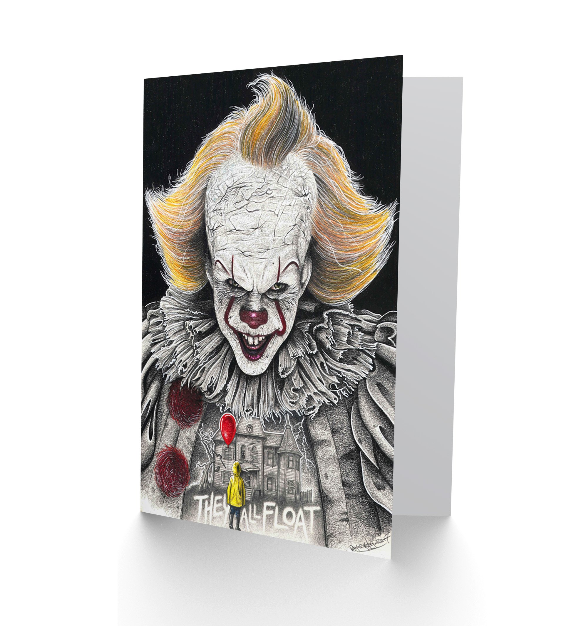Wee Blue Coo Wayne Maguire Tattooed Pennywise It Clown Inked Ikon Greetings Card